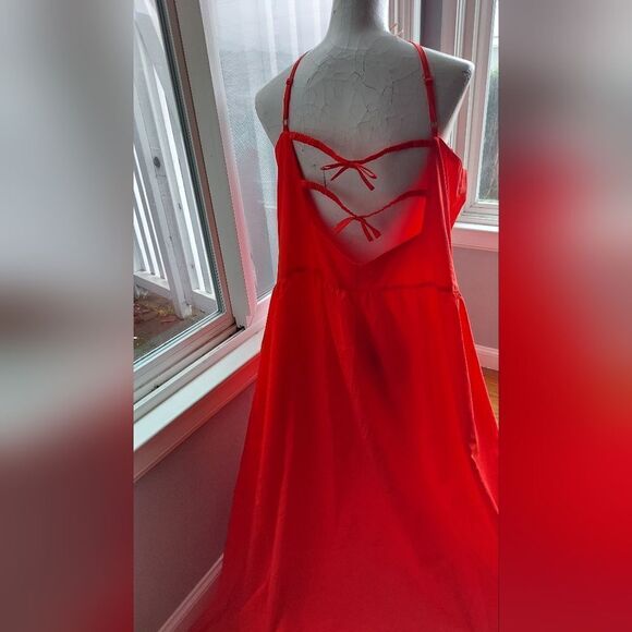 A New Day Flowy Halter Dress Size 24/22 NWT 3 Available 1 Orange/2 Cream - Picture 4 of 8